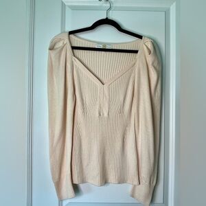 Anna Cate Women’s Briana Puff Sleeve Sweater Pale Blush (Size M)